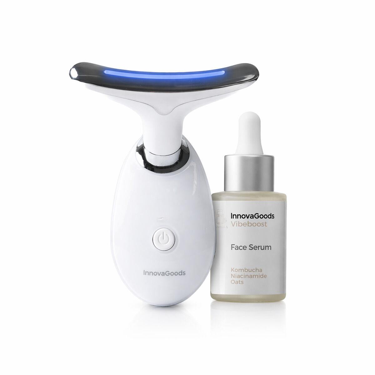 Selora ansigts- og halsmassager med LED, EMS og varme + Vibeboost Kombucha ansigtsserum 30 ml