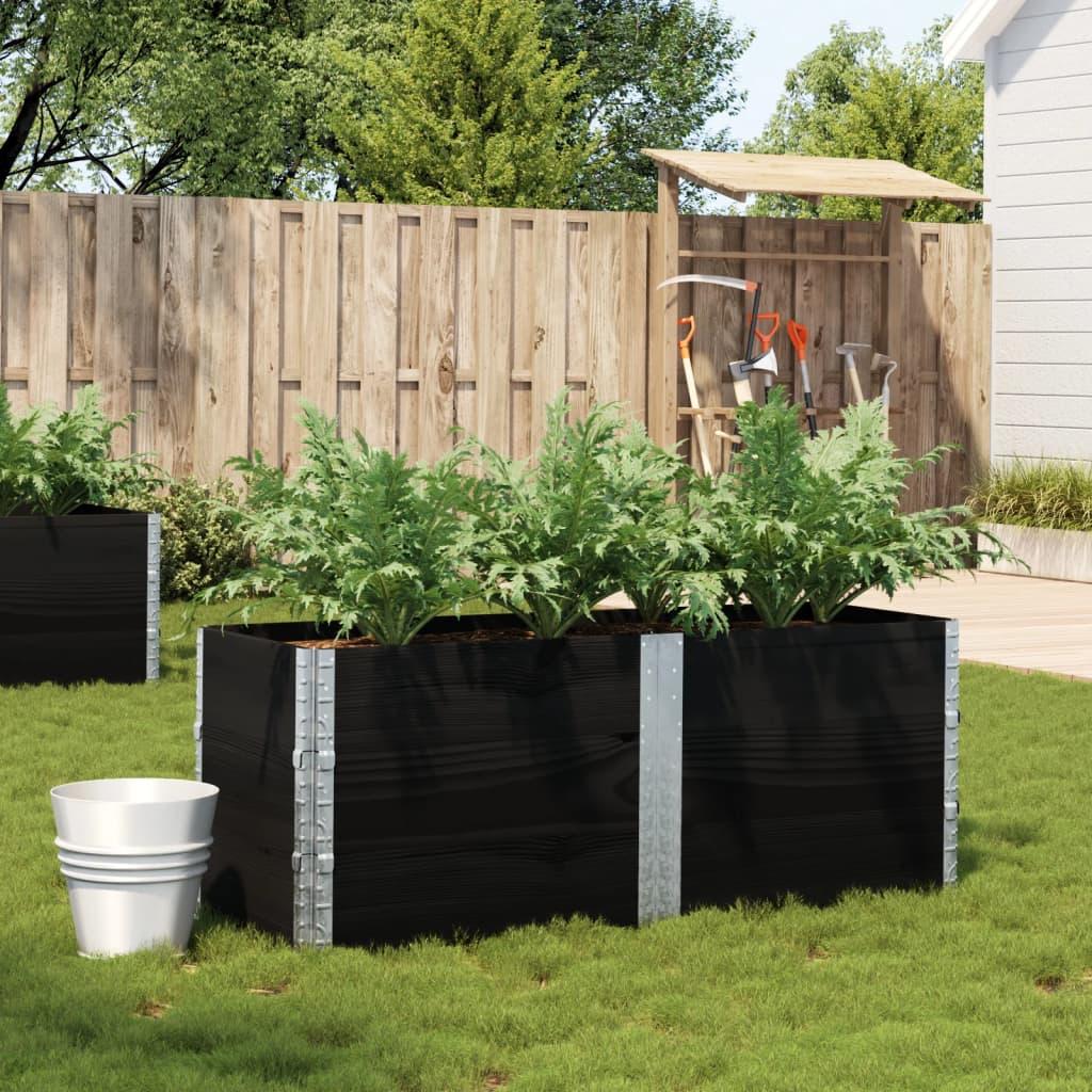 Plantekasse 150x50 cm massivt fyrretræ sort