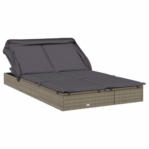 2-personers solseng foldbart tag 213x118x97 cm polyrattan grå (OUTLET A)