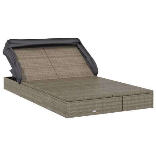 2-personers solseng foldbart tag 213x118x97 cm polyrattan grå (OUTLET A)