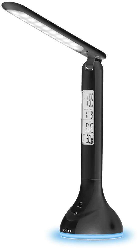 Avide LED bordlampe med kalender, touch og RGB - 4 W, sort