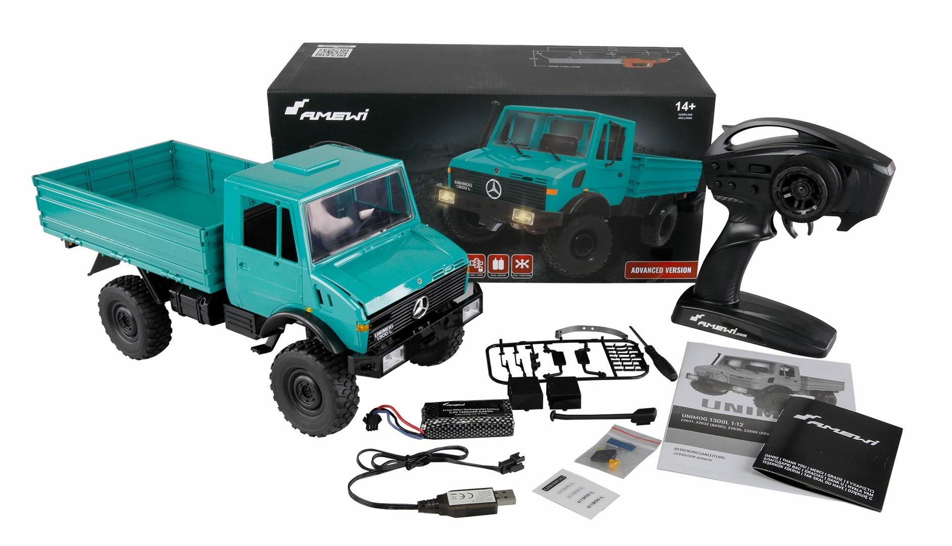 Mercedes-Benz Unimog 4WD 1:12 RTR fjernstyret bil (benzin-look) billede