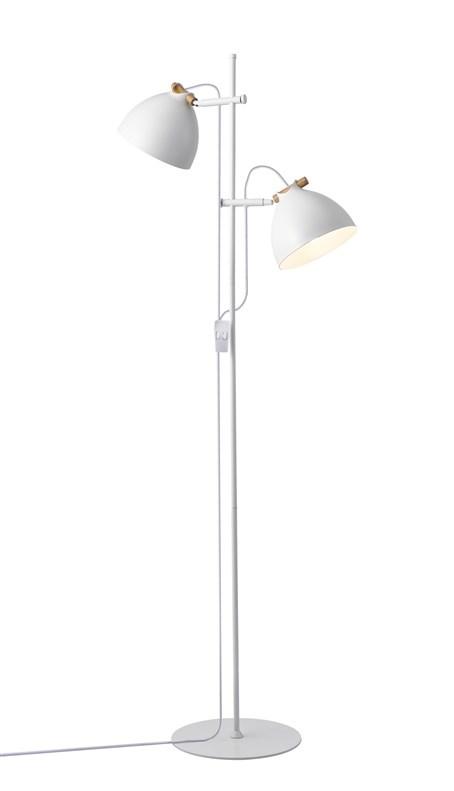 Gulvlampe 150 cm med 2 justerbare skærme - hvid, G9