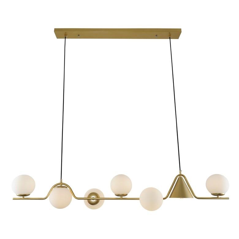 Pendellampe i guld - 7 x G9, ophæng H 1,2 m