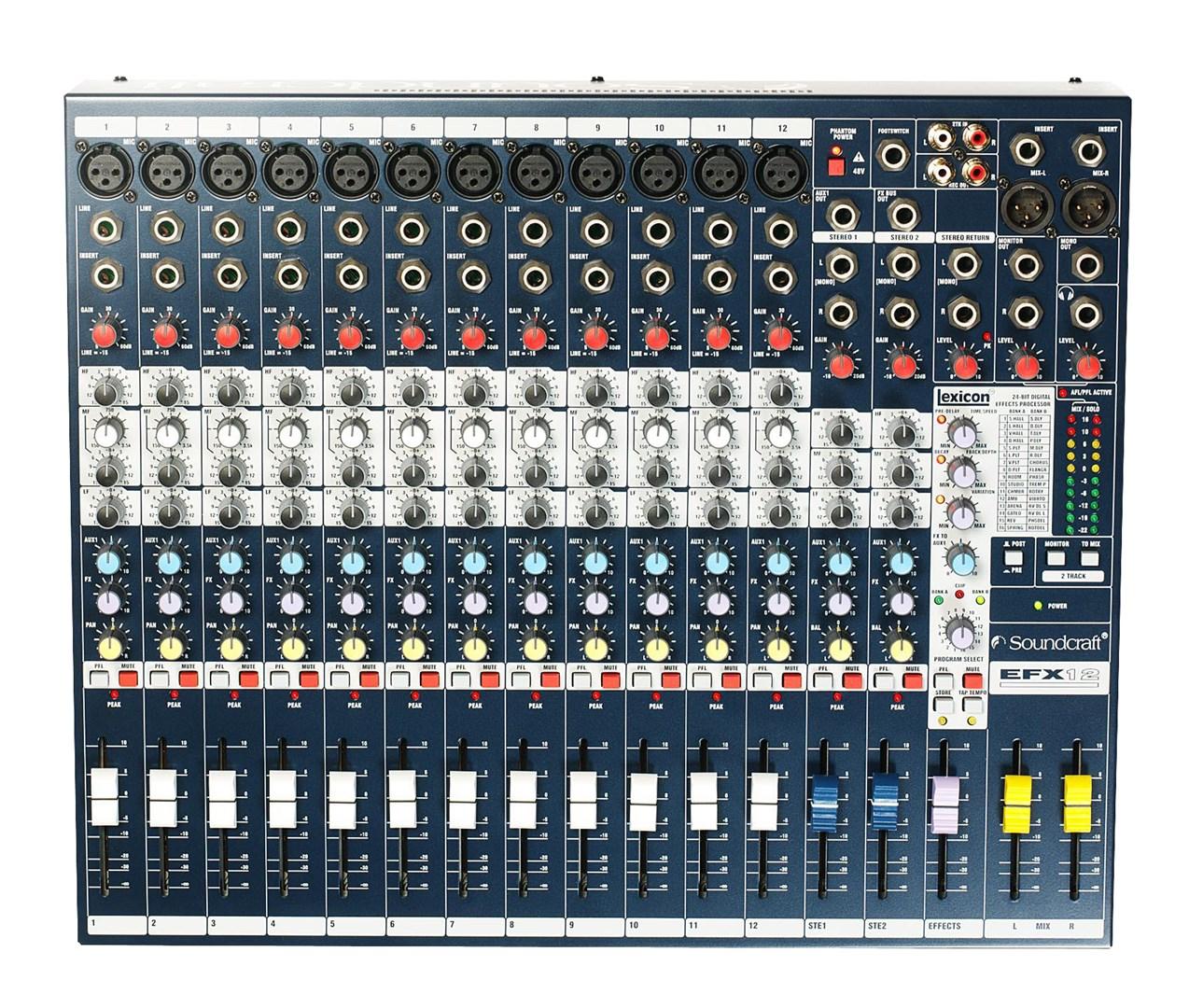 Soundcraft EFX12 mixer - analogt mikserbord med effekter