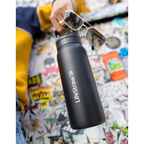 LifeStraw vandflaske med vandfilter 0,7 l - blå, rustfrit stål