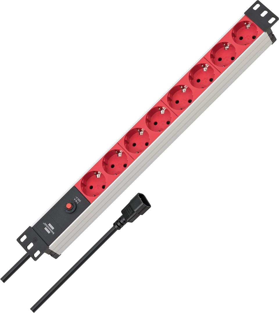 Stikdåse til 19" rack - 8 udtag, 2 m ledning billede