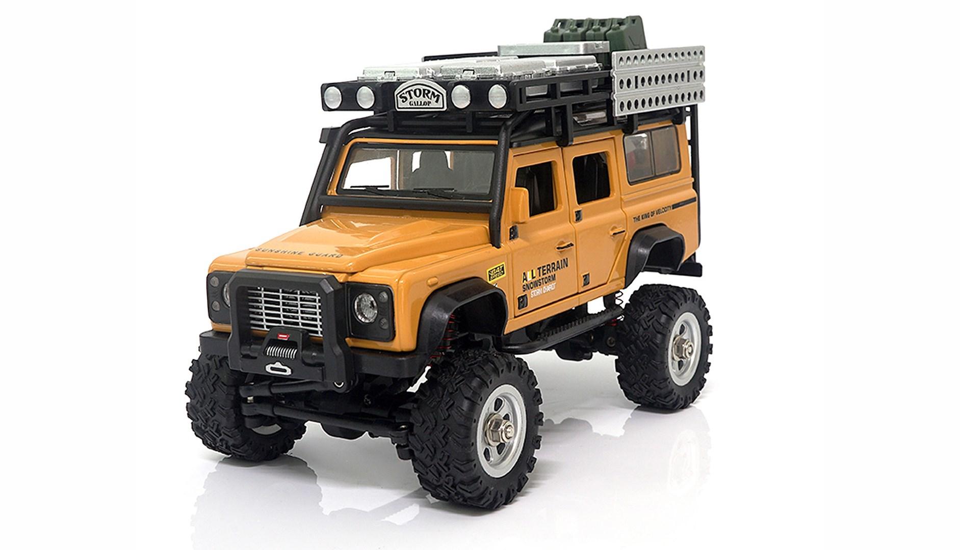 D90X28 metal scale crawler - gul RC crawler lastbil 1:28, elektrisk RTR