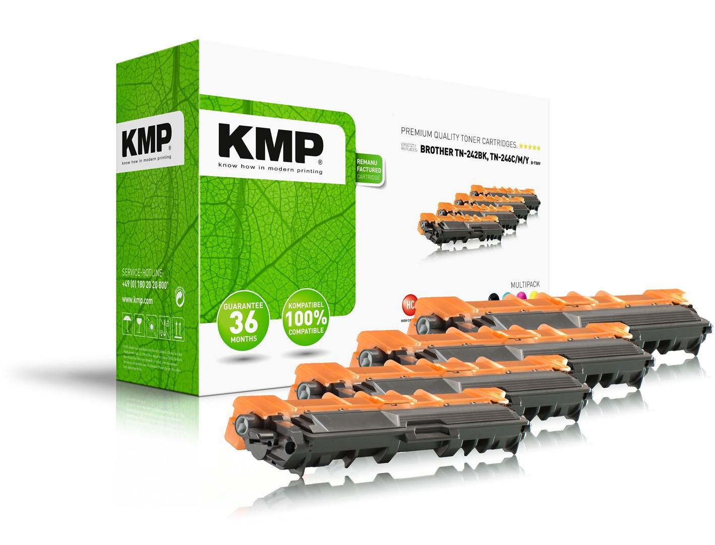 KMP multipack B-T58V toner - 4 stk. kompatibel til Brother (sort, cyan, magenta, gul) billede