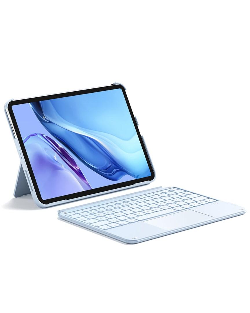 Bluetooth tastaturcover med touchpad - QWERTZ, blå (Inateck KB04122)