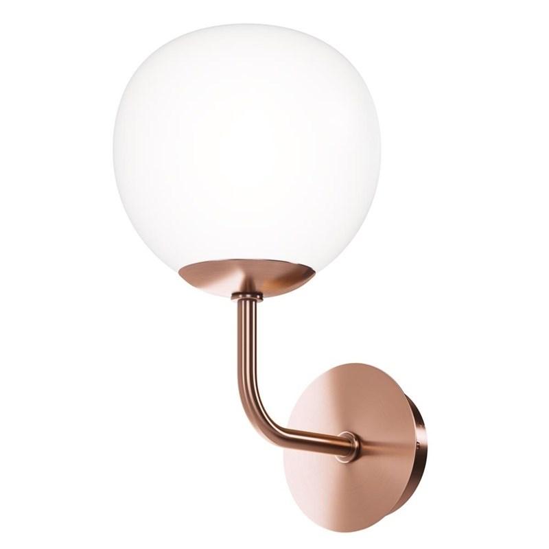 Væglampe Erich MOD221-WL-01-G - 40 W E14, opal glas/kobberlook