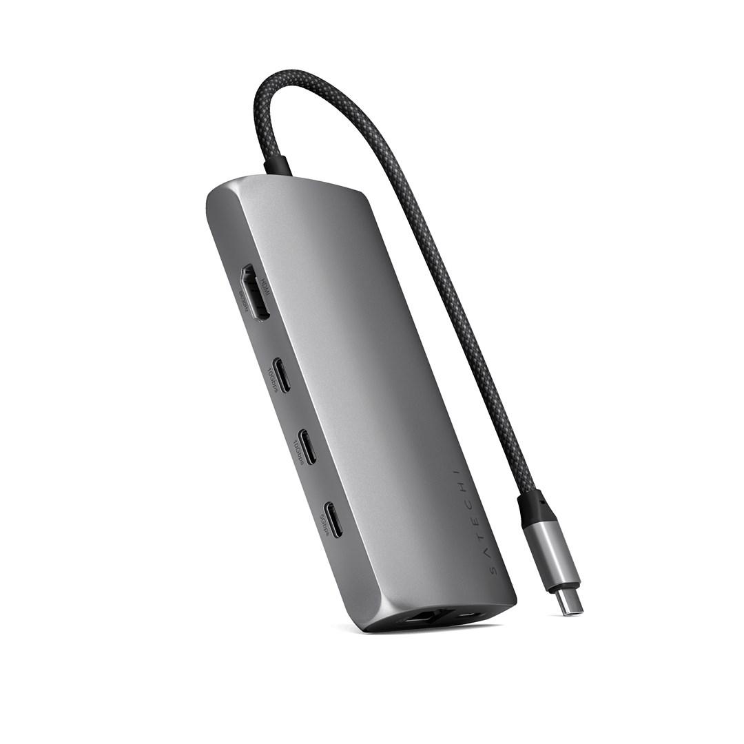 Satechi ST-P8KEM USB-C hub/dockingstation - grå billede