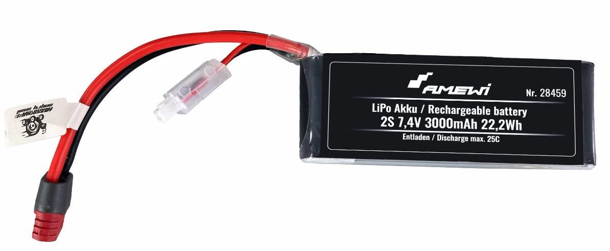 Amewi 28459 LiPo batteri 2S 7,4 V 3000 mAh til RC