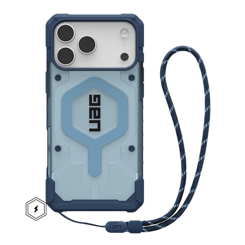 Urban Armor Gear Pathfinder cover til iPhone - 6,9", blå/transparent, MagSafe