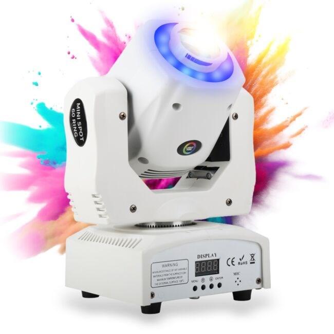 Mini moving head spot - LIGHT4ME Mini Spot 60 Ring, hvid
