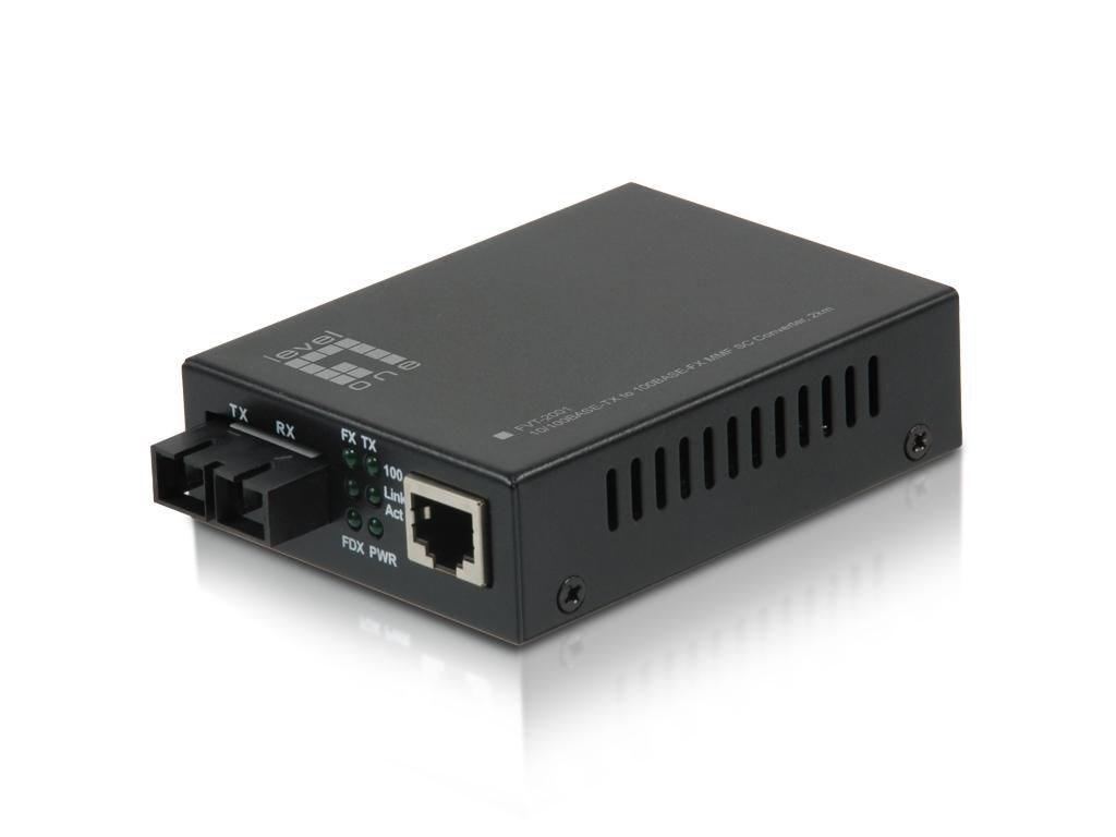 LevelOne FVT-2001 mediekonverter - RJ45 til SC, Fast Ethernet, MM 1310 nm, 2 km billede