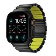NOMAD Stratos rem - titan-lænke til Apple Watch 49 mm med FKM (sort titan, volt FKM)