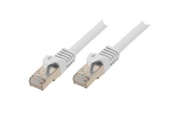 Netværkskabel Cat7 S/FTP - hvid 50 m, RJ‑45 til RJ‑45, halogenfri