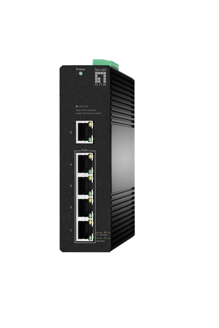LevelOne Hilbert - 5-port industrielt Gigabit PoE Smart Lite-switch (4x PoE, 802.3at/af) billede