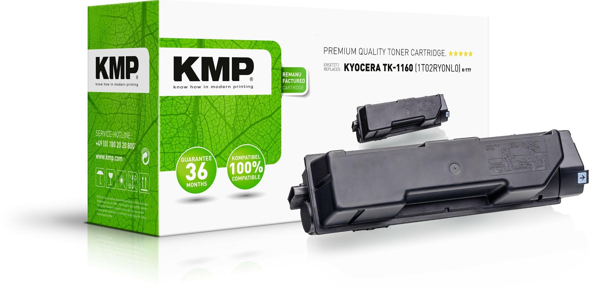 KMP tonerpatron TK-1160 - sort, høj kapacitet (XL) billede