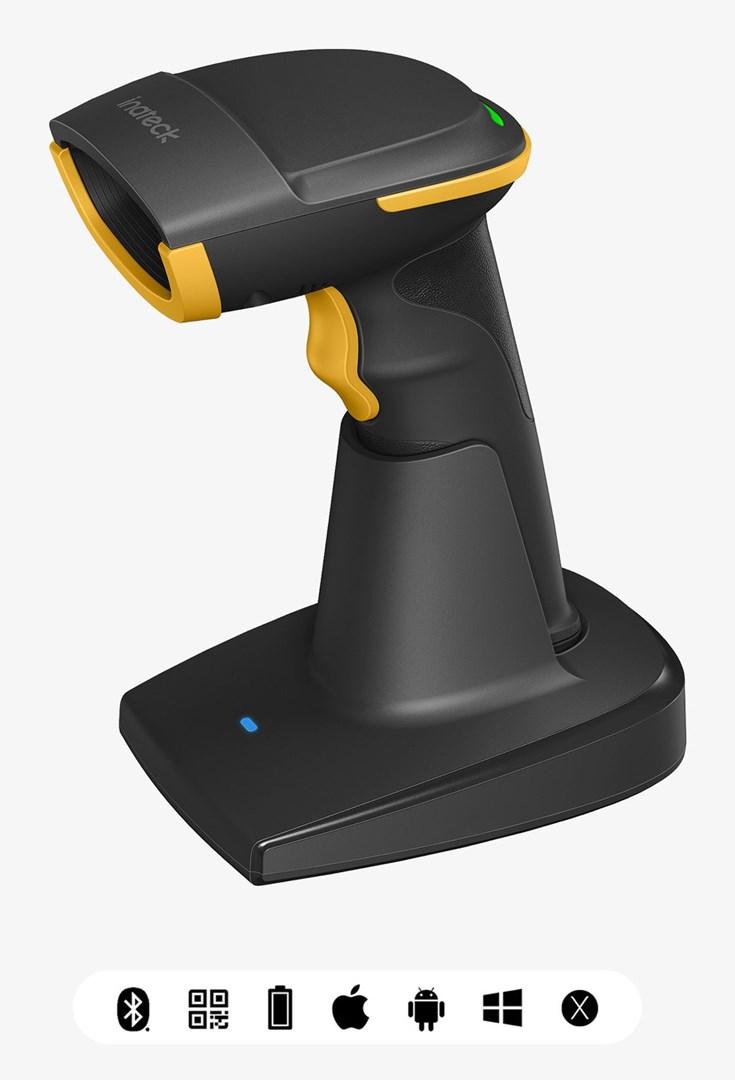 Inateck BCST-54 trådløs/USB stregkodescanner 1D/2D - sort/gul billede