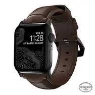 NOMAD Traditional Band - læderrem til Apple Watch 46/49 mm, Horween-læder (rustic brown, sort spænde)