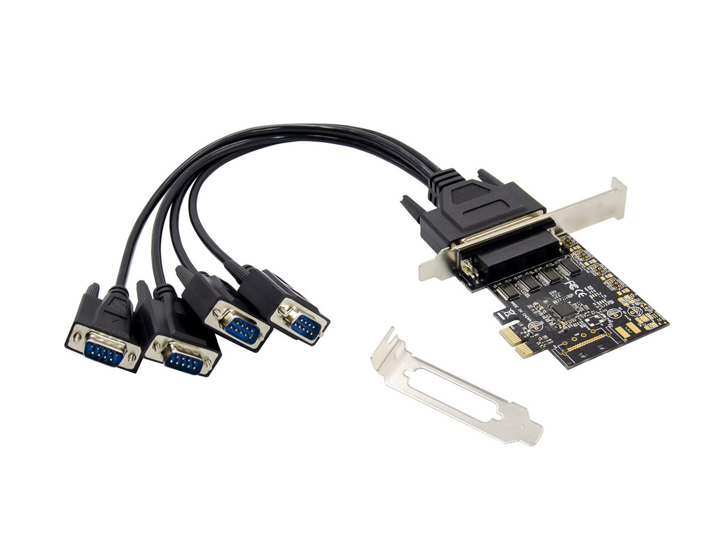 Conceptronic 4-port DB9 RS232 seriel PCIe-kort billede