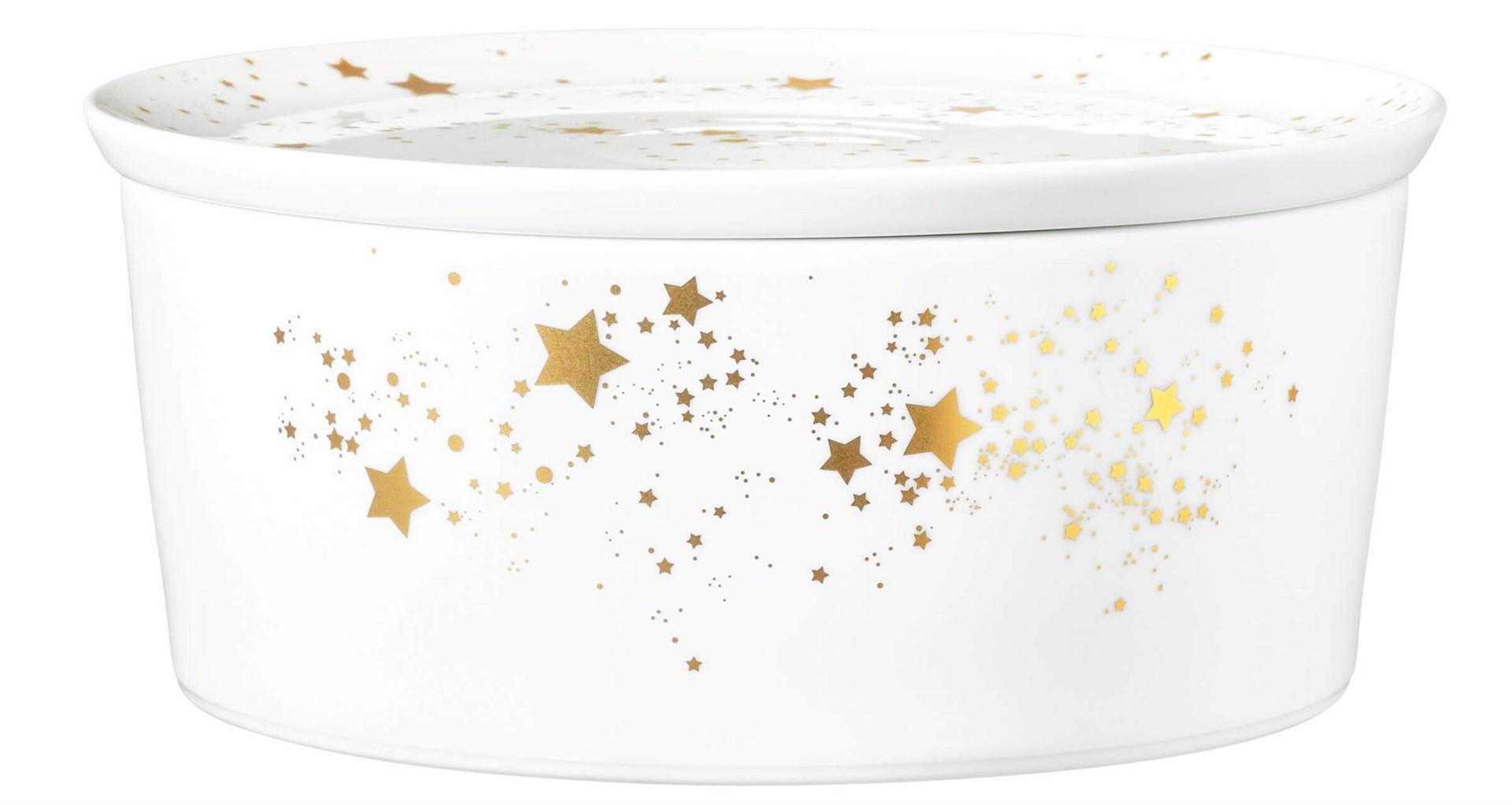 Seltmann Liberty Golden Stars skål med låg - 21 × 9 cm