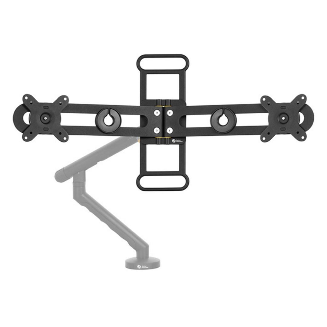 BakkerElkhuizen BE Universal Crossbar 35" - skrivebordsmonteret dobbelt skærmholder, sort billede