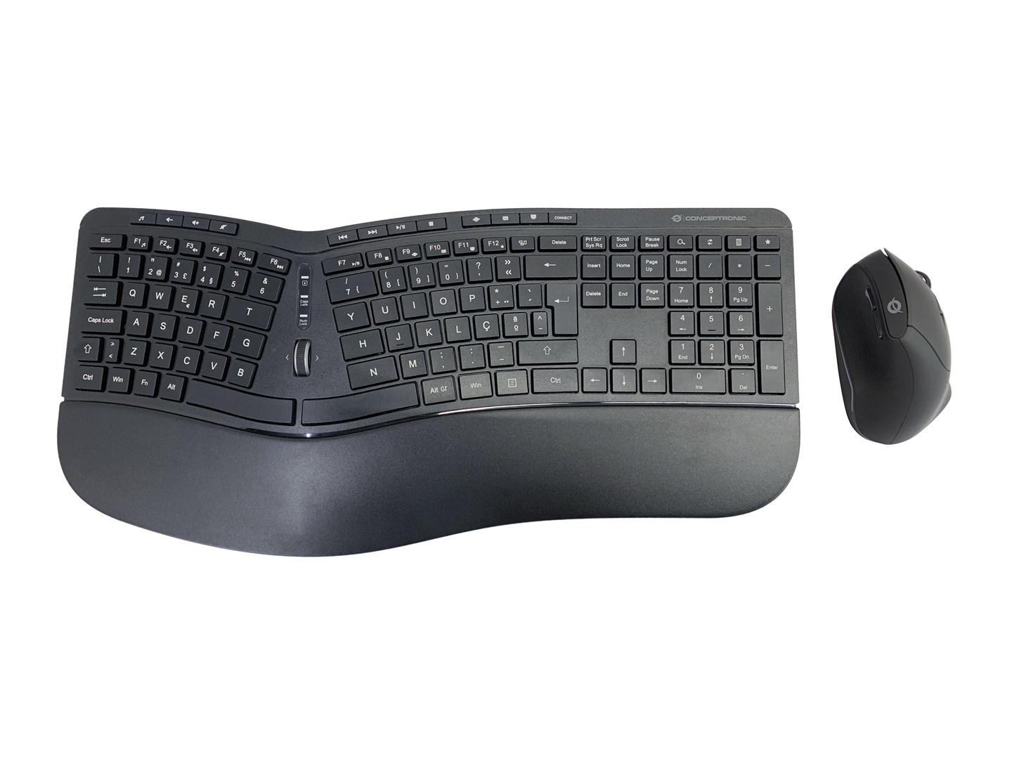 Conceptronic ORAZIO ERGO trådløst ergonomisk tastatur og mus - portugisisk layout billede