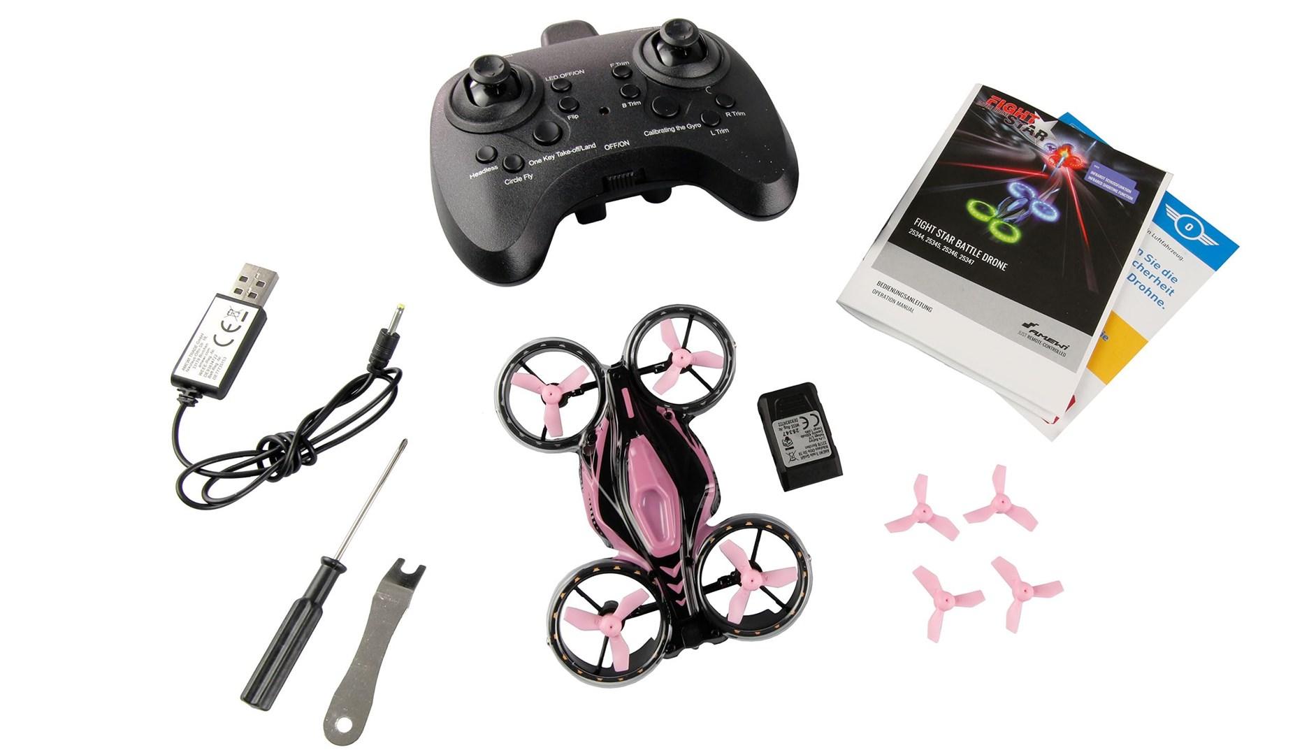 FightStar Battle Drone RTF - pink mini drone med fjernbetjening billede