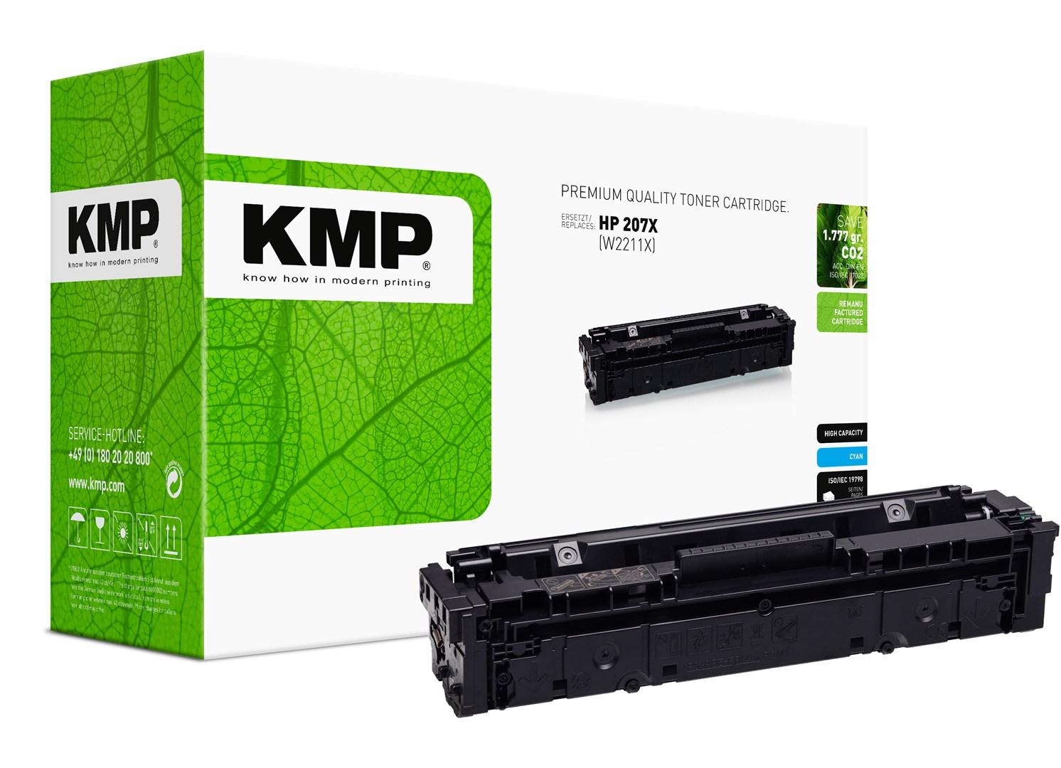 KMP kompatibel tonerpatron - Cyan (erstatter HP 207X W2211X)