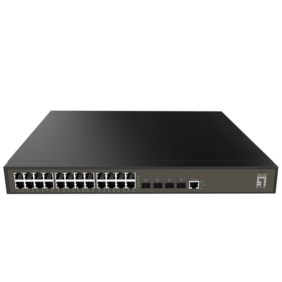 LevelOne GEL-2871 administrerbar L2+ Gigabit switch 1U - Sort billede