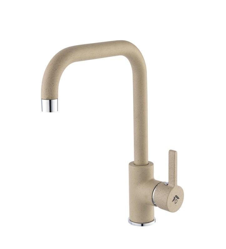 Køkkenarmatur - DOM-BDS42S, beige L-formet tud