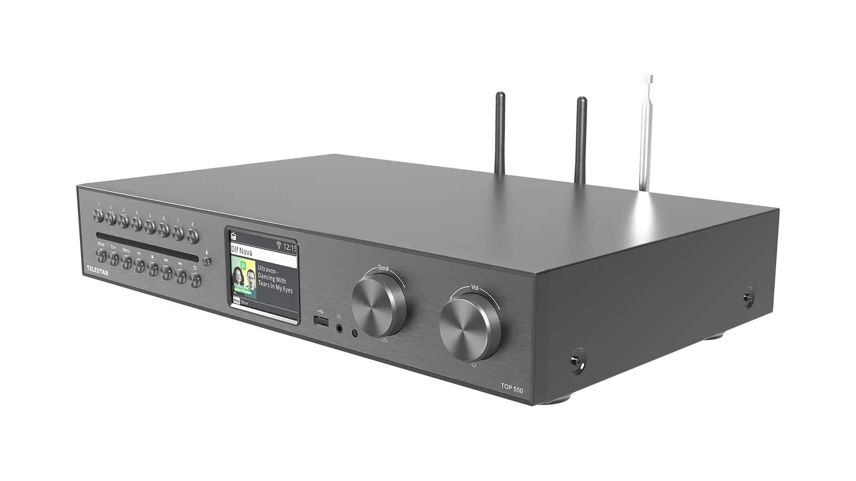Telestar TOP 550 internetradio - sort/metallic hi-fi tuner med Bluetooth og DAB+