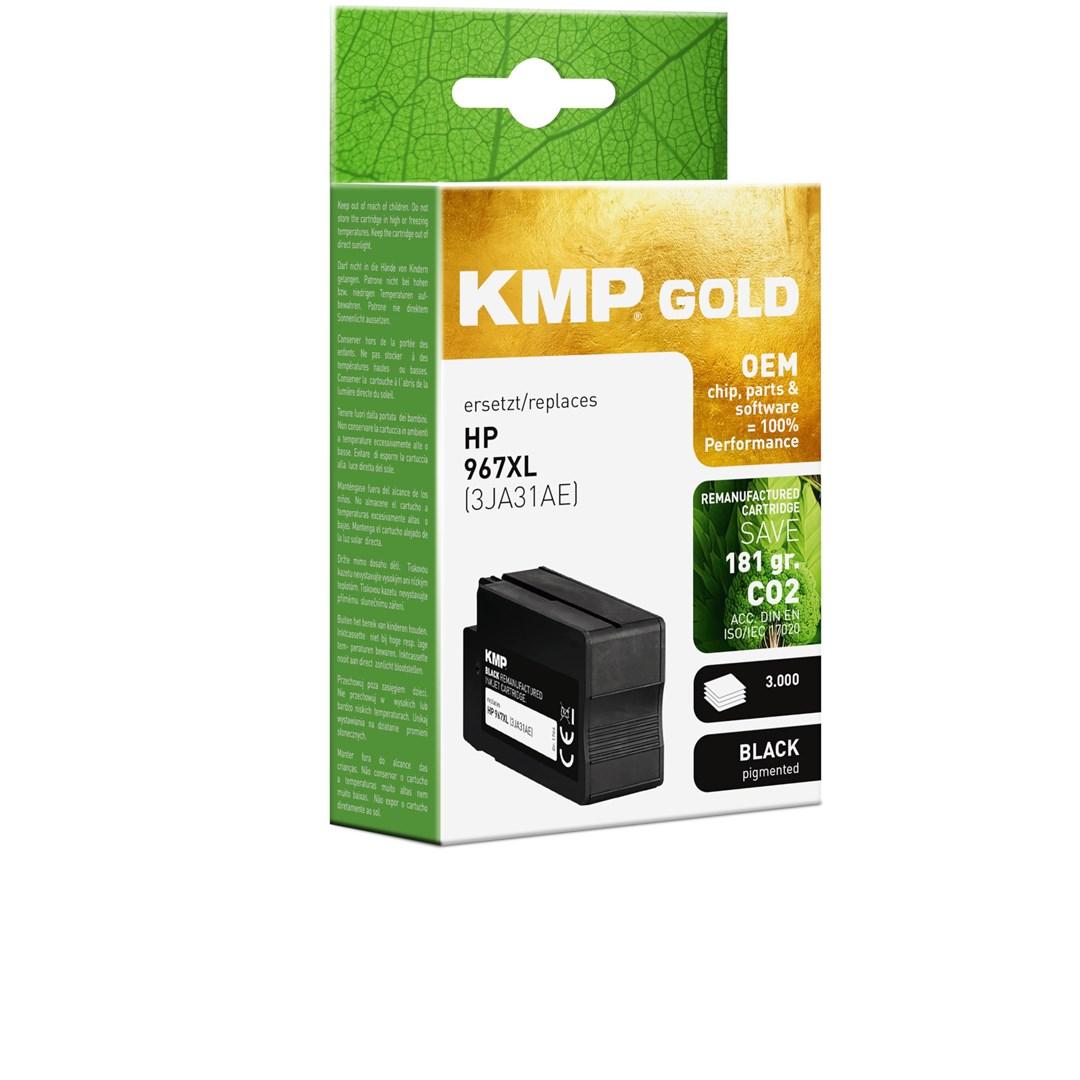 KMP Gold blækpatron - erstatter HP 967XL (3JA31AE), sort, genfremstillet