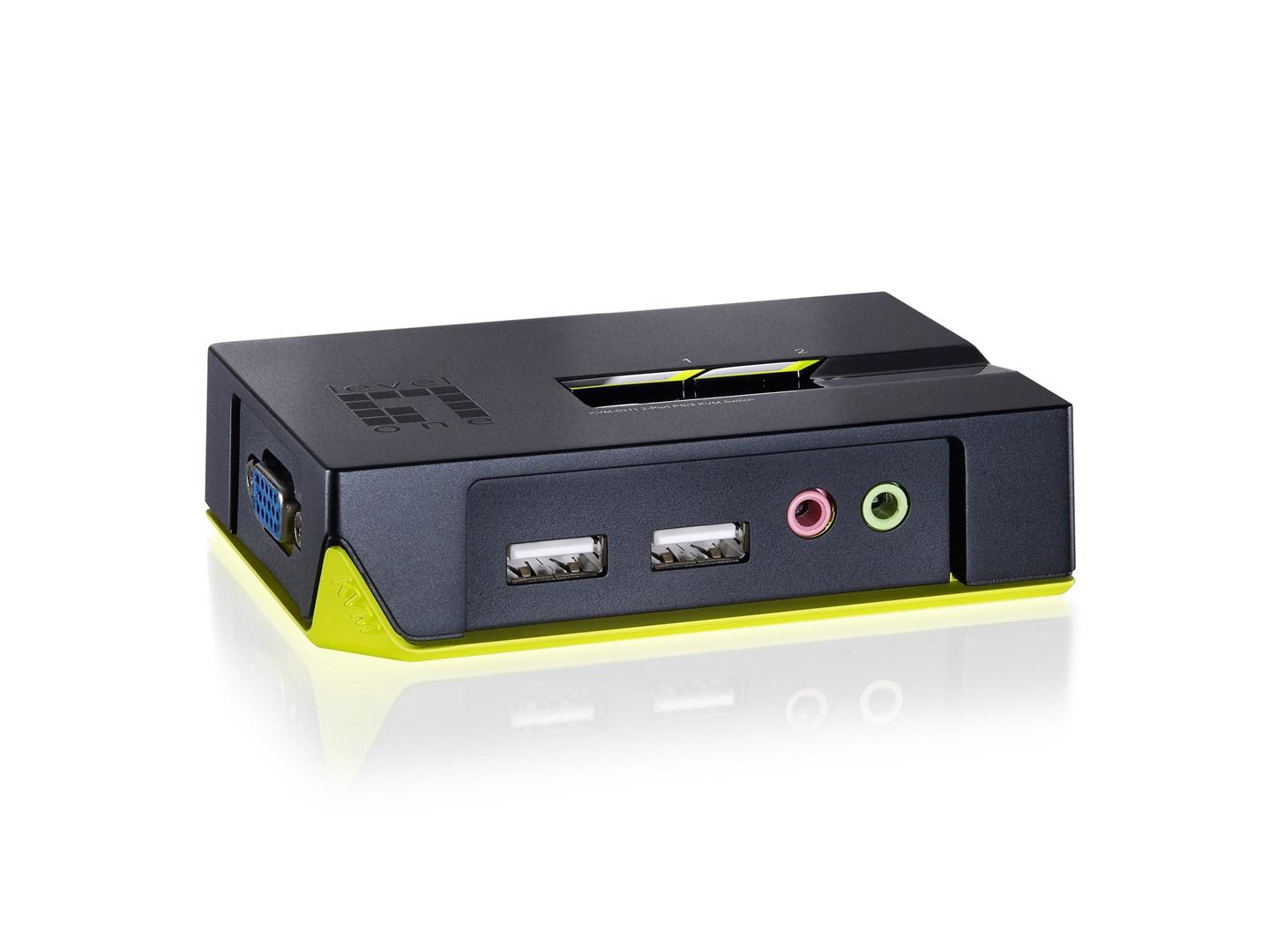 LevelOne KVM-0221 2-port USB VGA KVM-switch med lyd billede