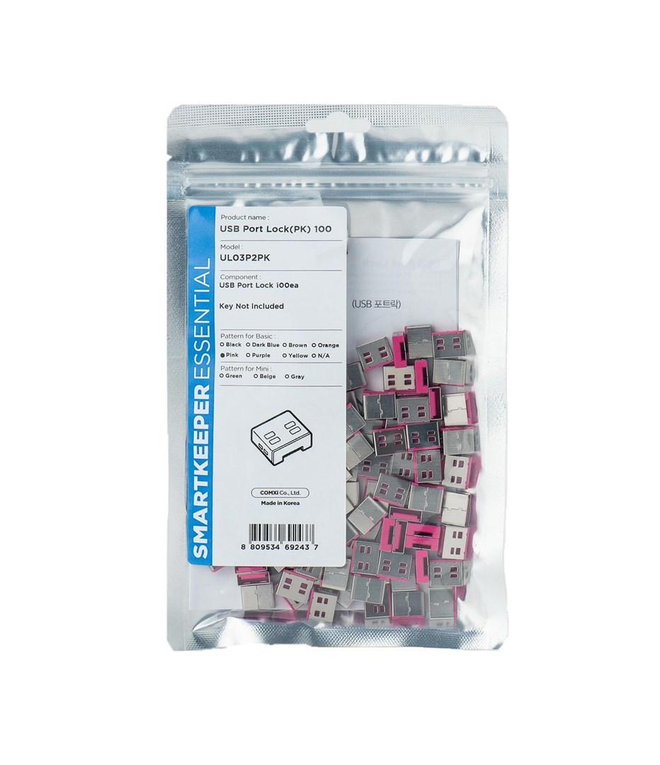 SmartKeeper Basic USB-A portblokering - pink, 100 stk. billede