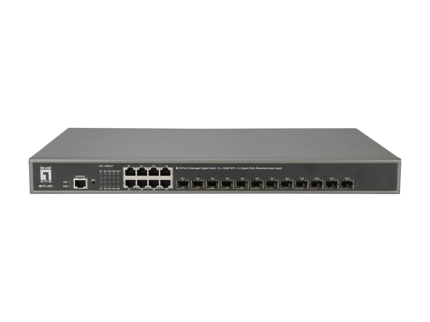 LevelOne GTL-2091 - administreret L3 Gigabit switch, grå billede