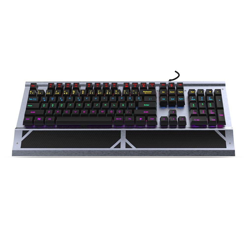 IKG-444 mekanisk gaming-tastatur med RGB - grå, USB, fuld størrelse