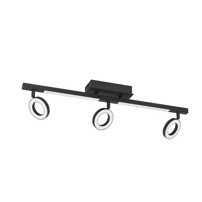 Cardillio 2 loftspot med LED, 3 lysringe - sort, klasse E billede