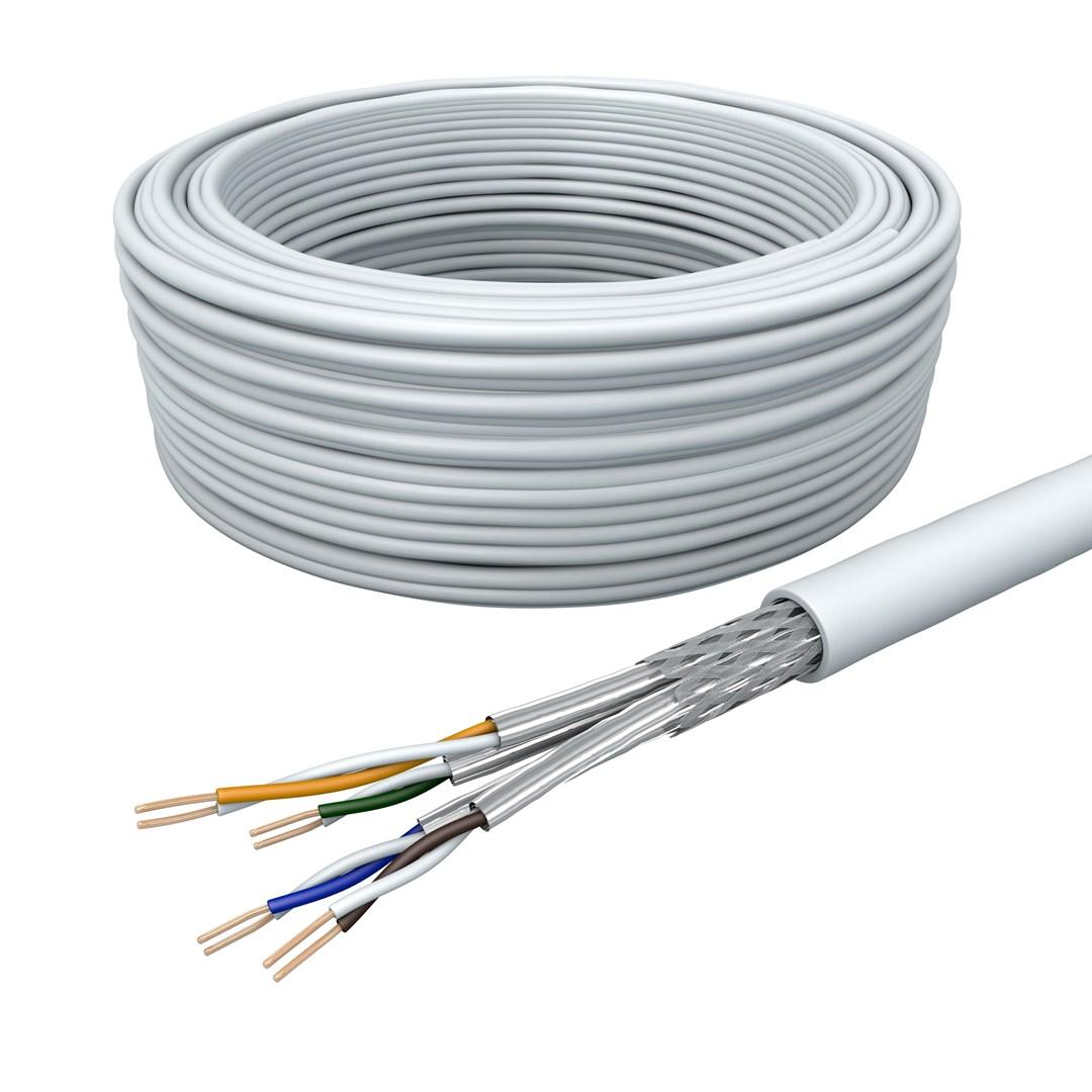 Draka installationskabel UCHome SS26 Cat 7 S/FTP PiMF - hvid, 100 m ring