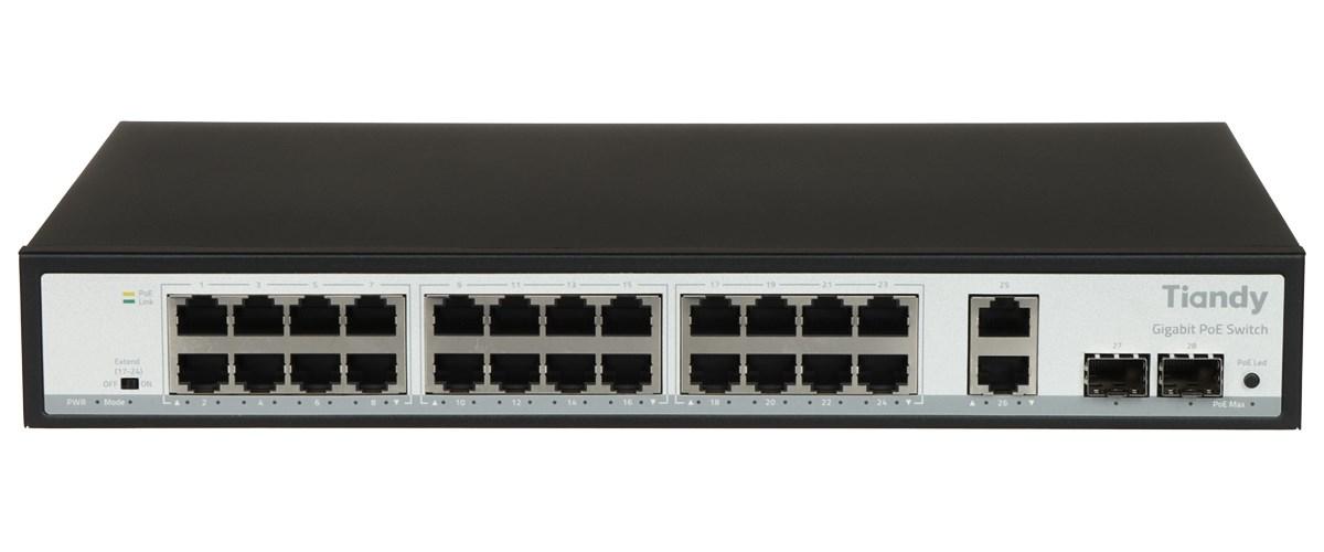 Tiandy Gigabit PoE switch - 24 porte + 2 uplink SFP