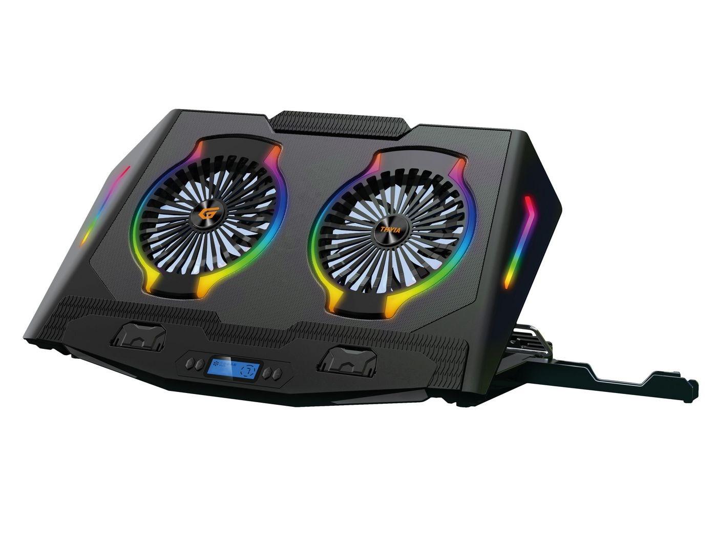 Laptop-kølepad med 2 blæsere, RGB og USB-A 2.0 - op til 17", sort (THYIA02B) billede