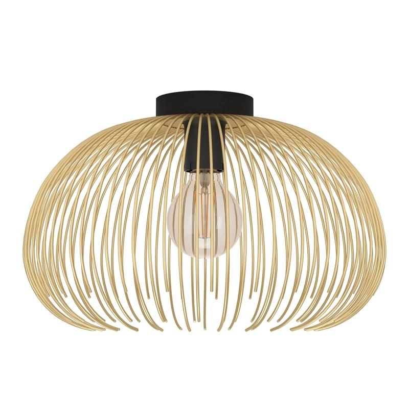 Loftlampe Venezuela E27 - sort/gylden metalbur, model 900165 billede