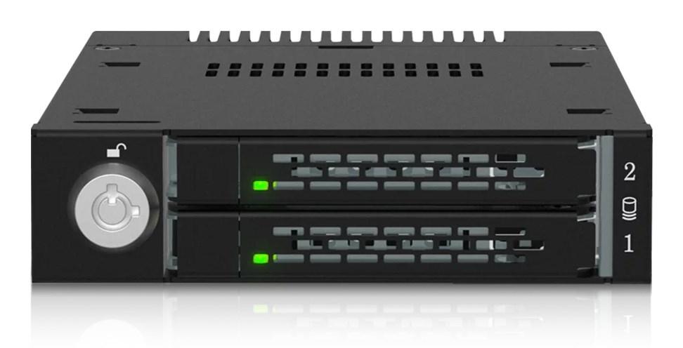 Icy Dock ToughArmor MB834MK-B V2 - 2x M.2 NVMe SSD-kabinet, metal - Sort billede