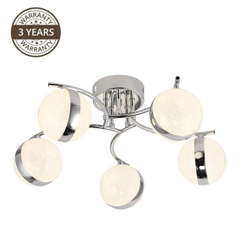 Loftlampe Arctica - 15 W LED, 5-lys, krom