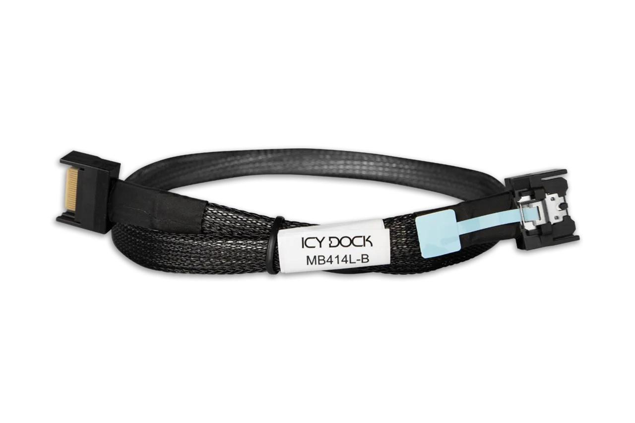ICY DOCK Cable MCIO 4i SFF-TA-1016 to MCIO 4i SFF-TA-1016,black, 0,5m