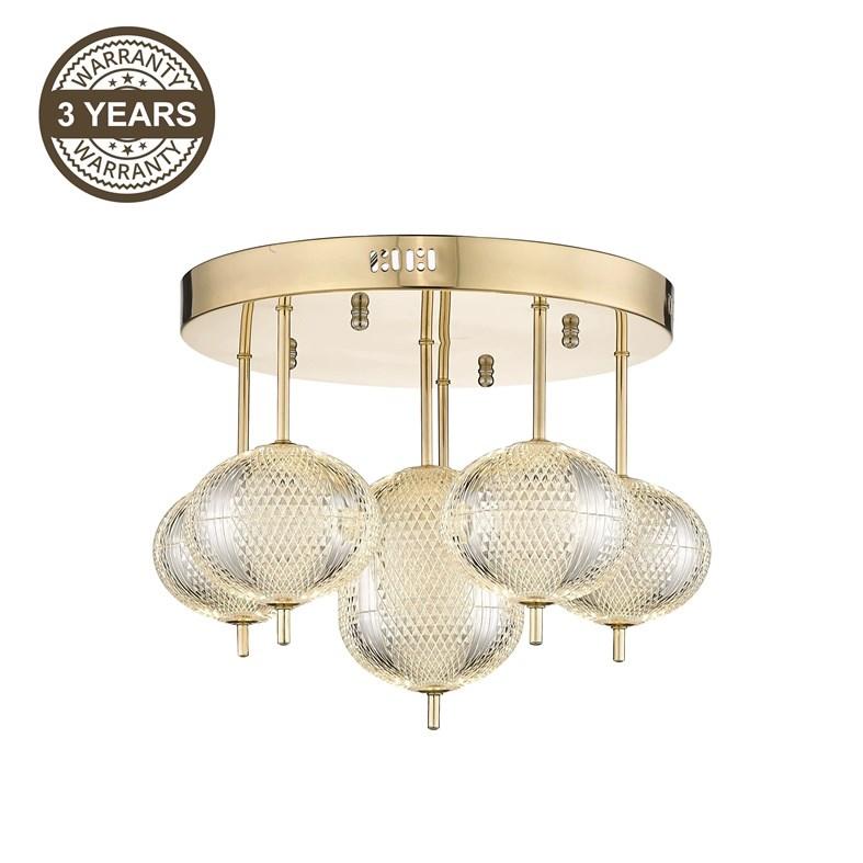 Loftlampe LED B2360-6 - guld, 6 lyskilder