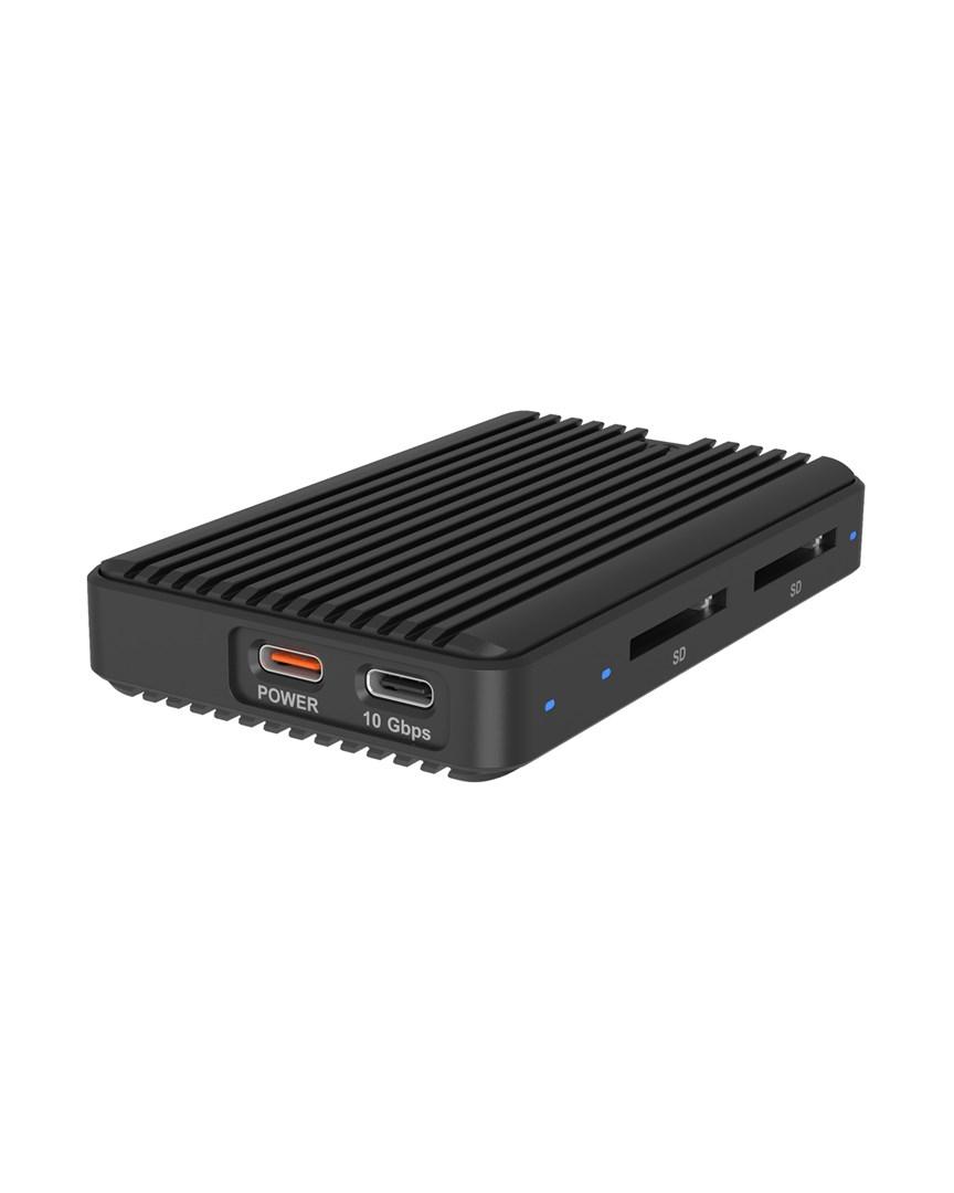 ICY BOX IB-CR602M-C31 - eksternt M.2 SSD-kabinet med SD-kortlæser, 10 Gbit/s - sort billede